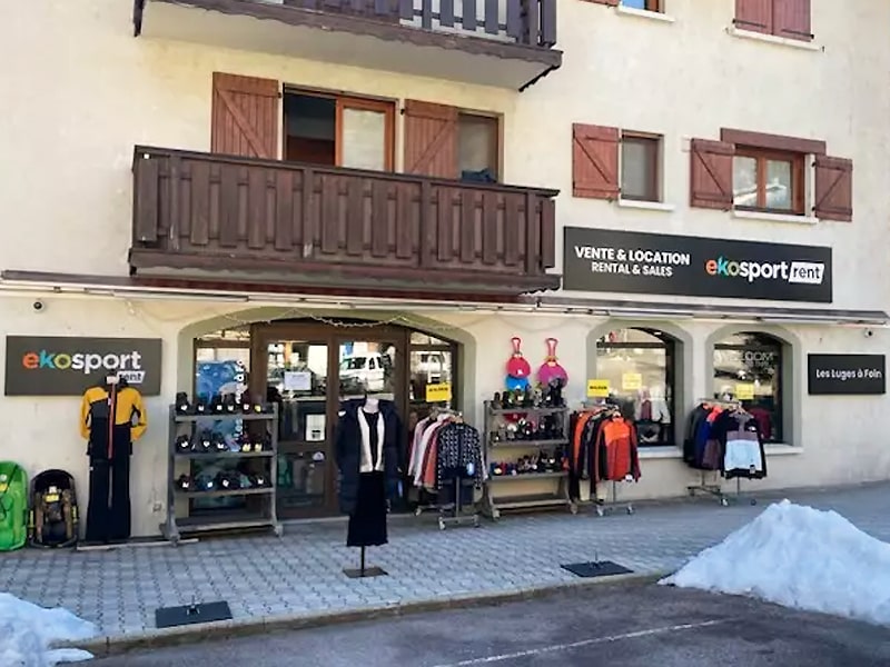 Skiverhuur winkel Ekosport-Rent Les Luges à Foin in 10 rue Jean Jaurès, Bozel