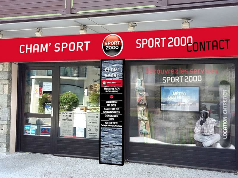 Skiverhuur winkel Cham Sport La Ginabelle Centre in 120, place du poilu, Chamonix
