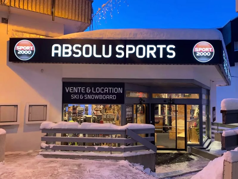 Skiverhuur winkel Absolu Sports in 1850 Route de Reberty, Le Genepi, Les Menuires Reberty