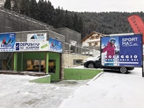 Skiverhuur winkel Sport Max Folgaria in Folgaria, Località Fondo Grande 52 [sotto all'Hotel Kube]